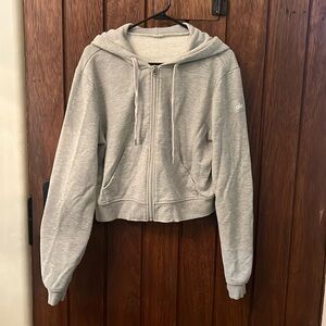 Alo- Routine Cropped Zip Hoodie